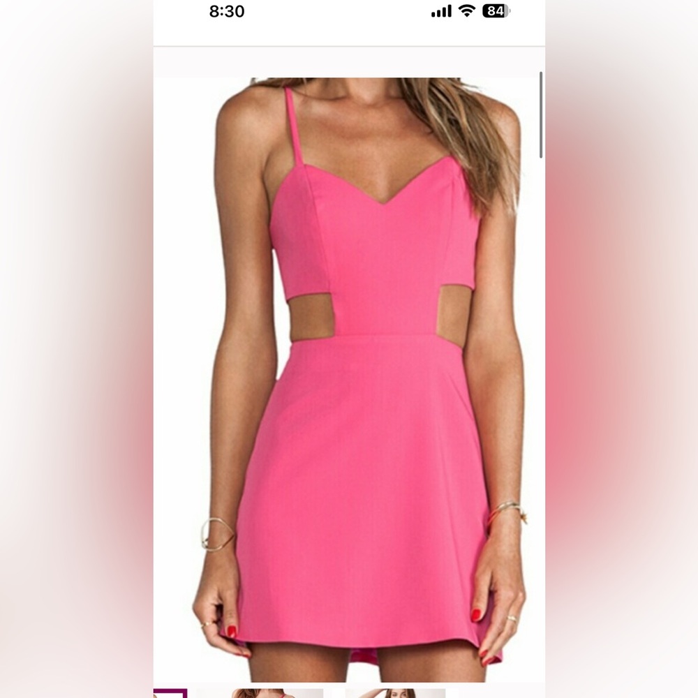 Naven hot pink mini dress with cutouts perfect for going out